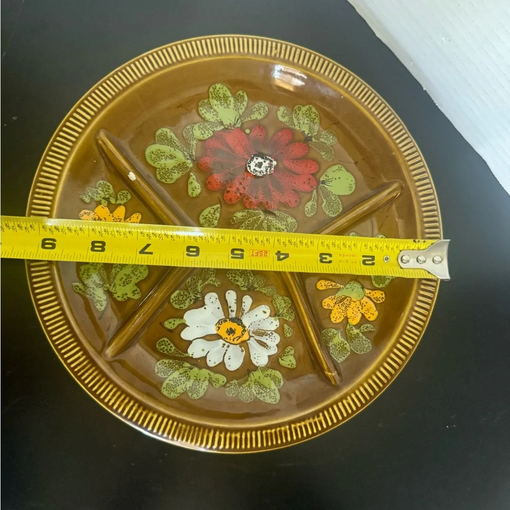 Vintage Italian Floral Divided Plate - Picture 5 of 6